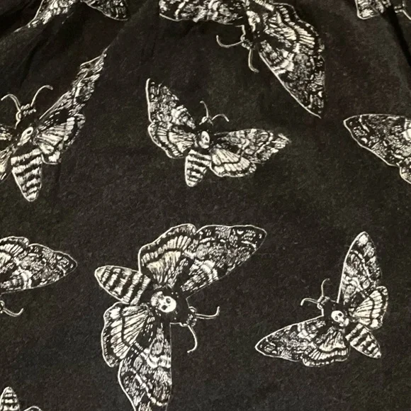 Midnight Hour Hot Topic Death Moth Skull Cold Shoulder Mini Dress XXL W/POCKETS - Picture 4 of 4